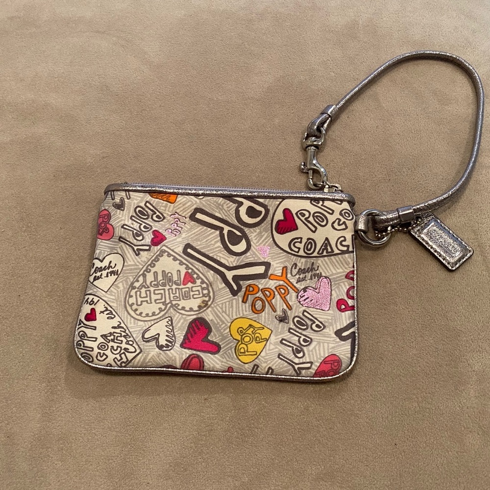 Coach Poppy Heart Wristlet